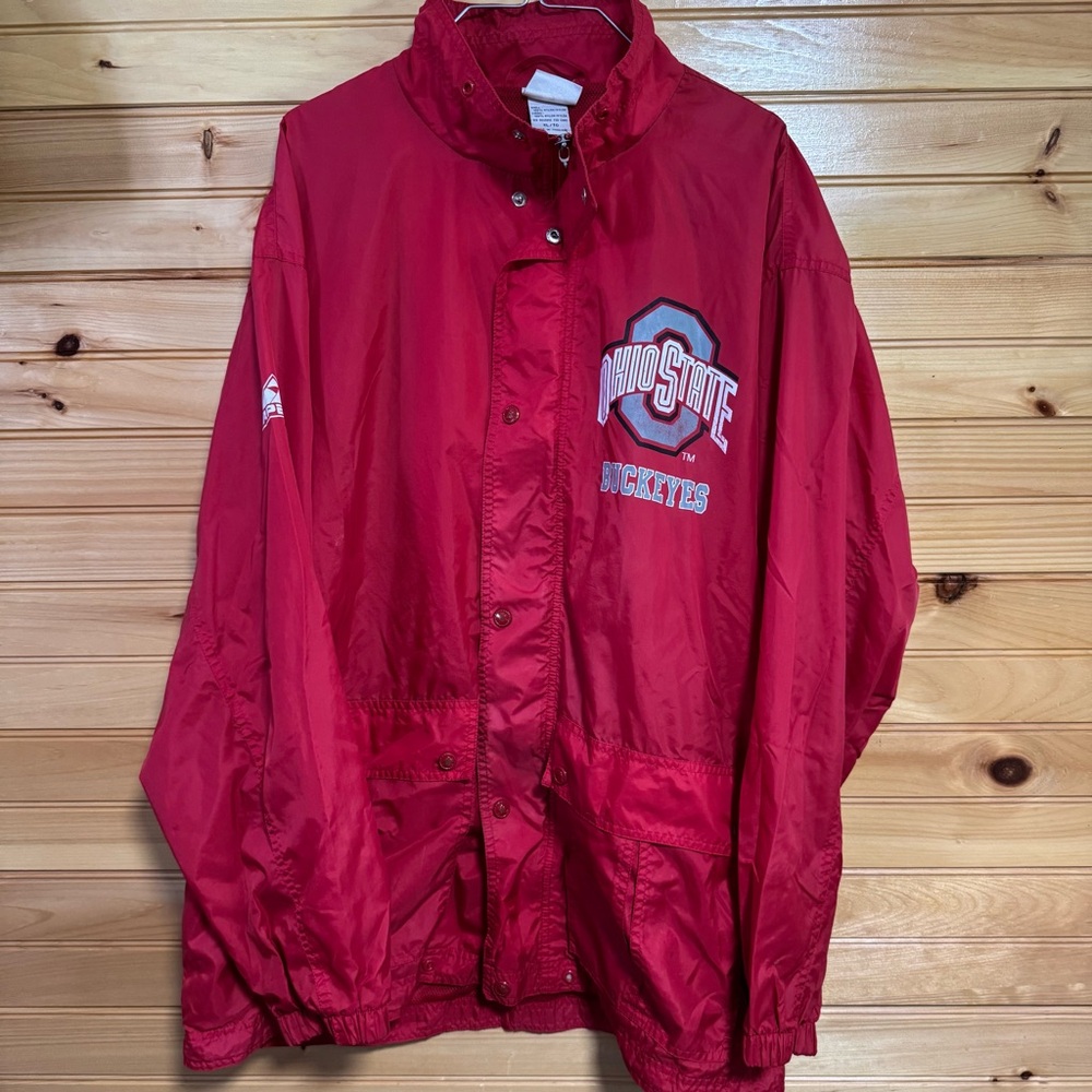 Apex One Red Ohio State Buckeyes Zip Up and Button Windbreaker Jacket XL
